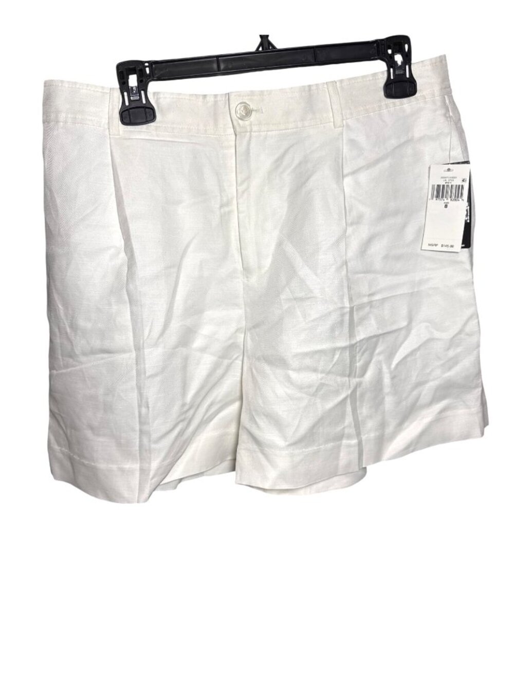 NWT Lauren Ralph Lauren White Linen-Blend Shorts Size 8 MSRP $145